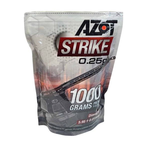 Шары для страйкбола Azot Strike 0.25 г 4000 штук (1 кг белые)