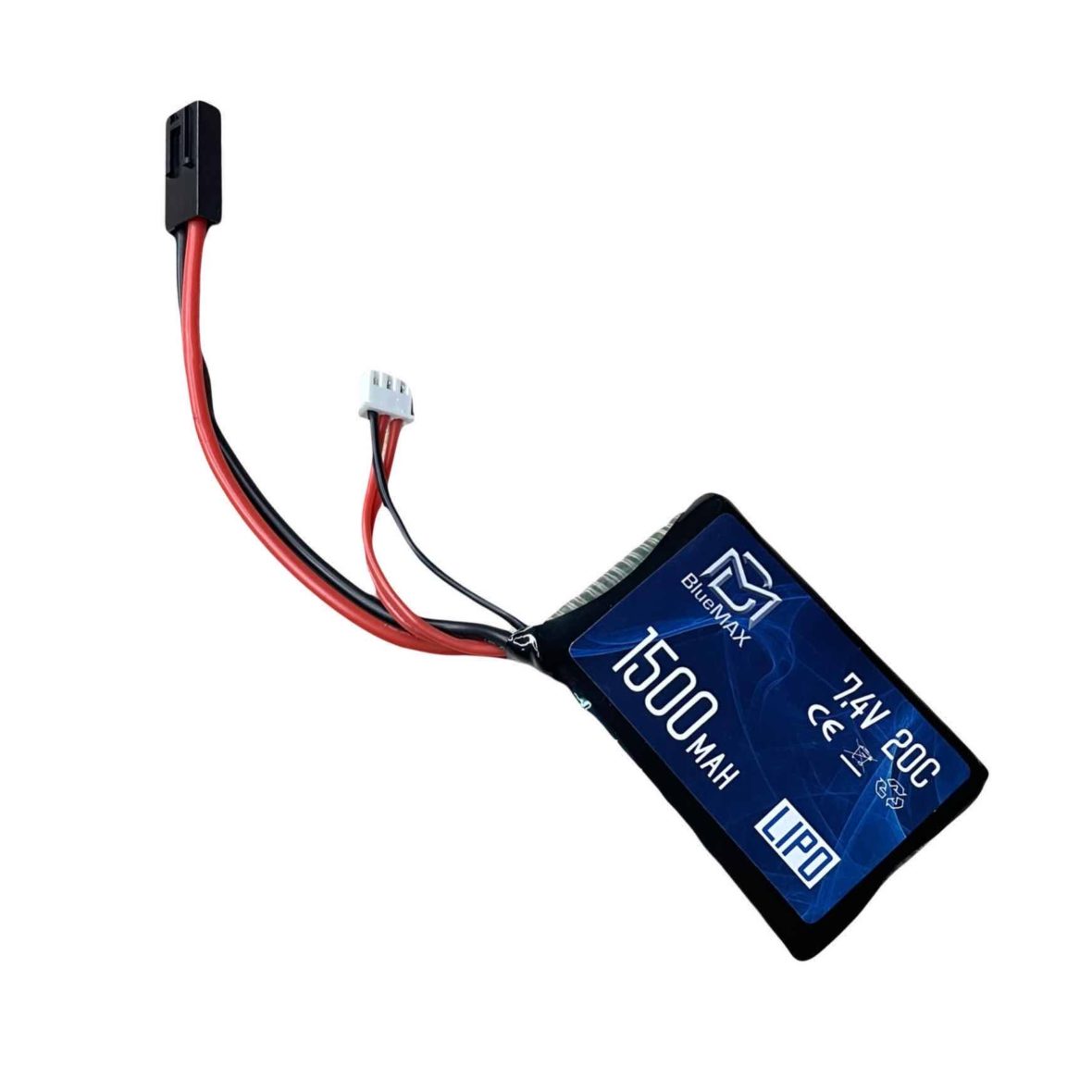 Аккумулятор BlueMAX Li-Po 7.4V 1500mah 20C PEQ/AN-15, 65x43x16 мм