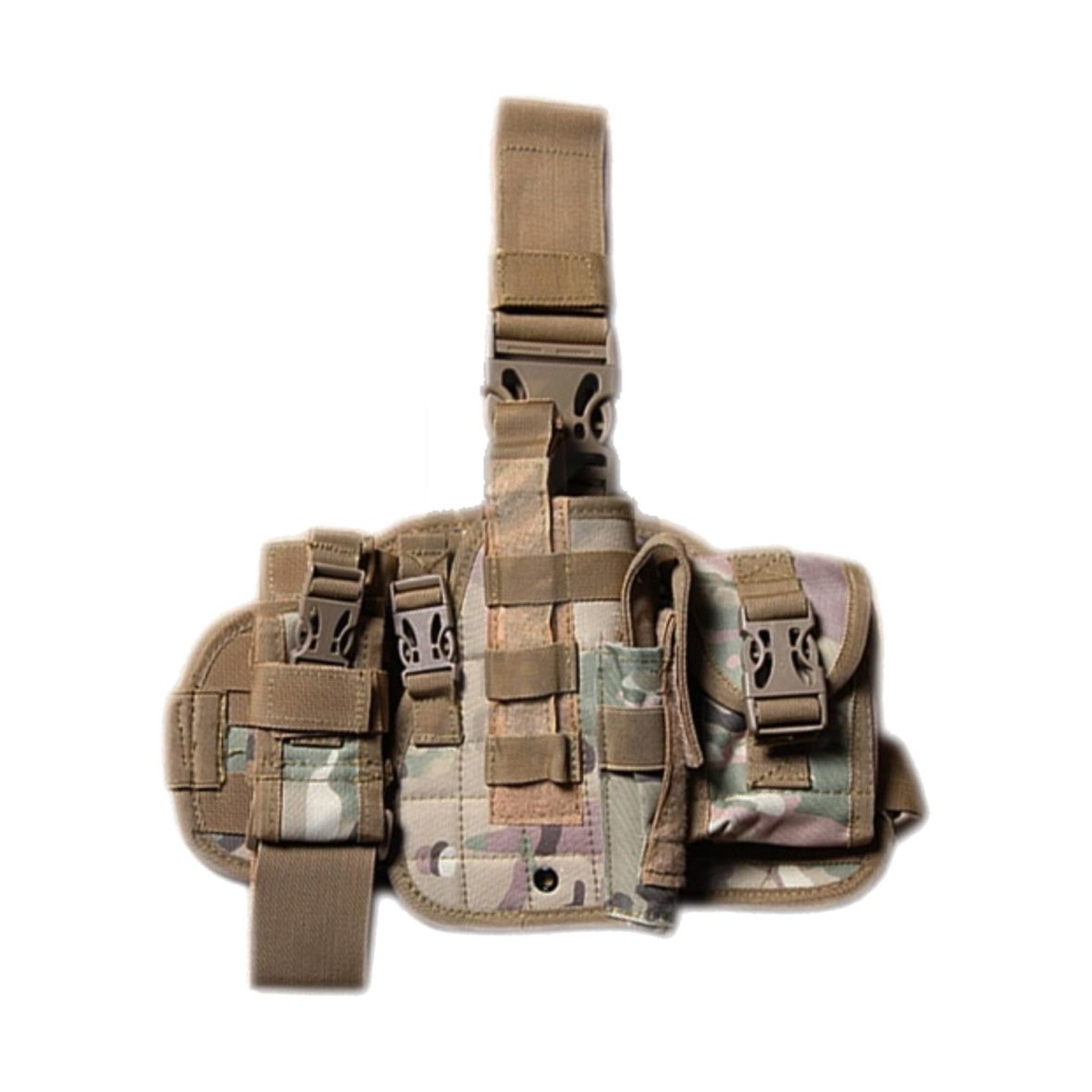 Кобура набедренная с платформой и подсумками Molle (Мультикам)