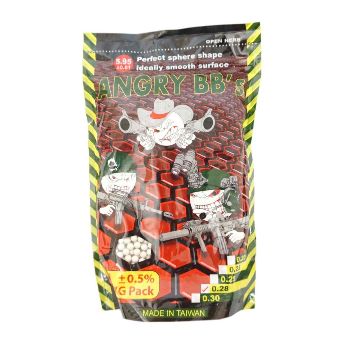 Шары для страйкбола Angry BB’s 0.28 г 3500 штук (1 кг белые)