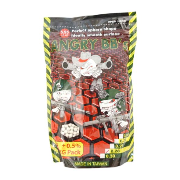 Шары для страйкбола Angry BB's 0.28 г 3500 штук (1 кг белые)