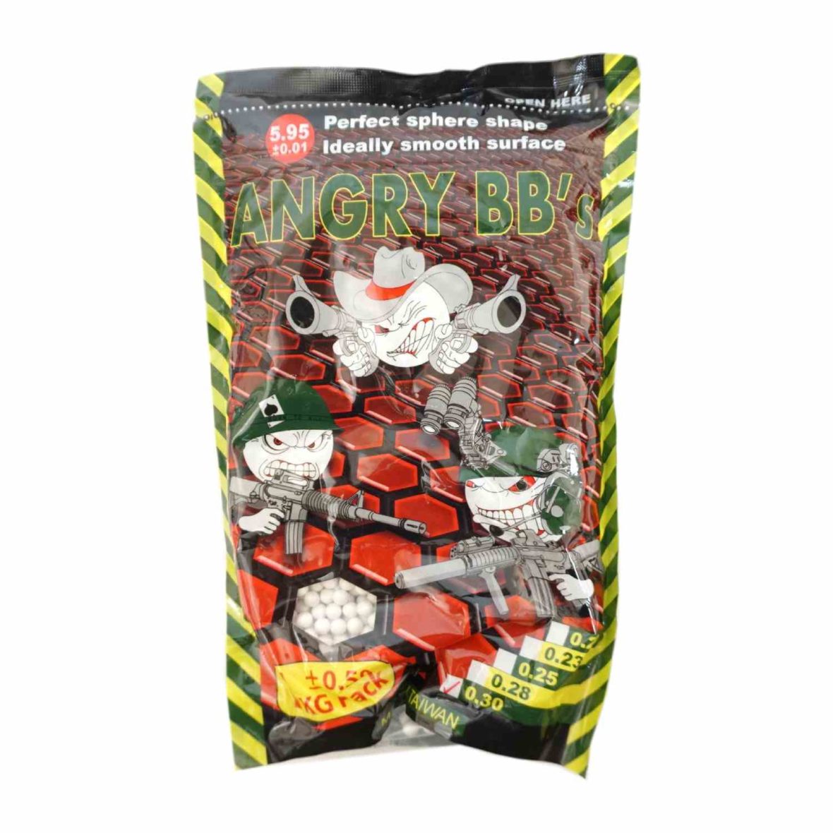 Шары для страйкбола Angry BB’s 0.30 г 3300 штук (1 кг белые)