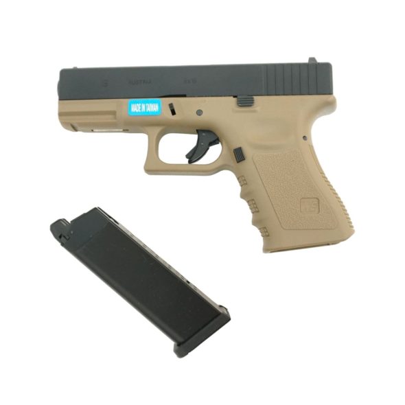 Страйкбольный пистолет WE Glock-19 Gen.3 Tan (WE-G003A-TAN)