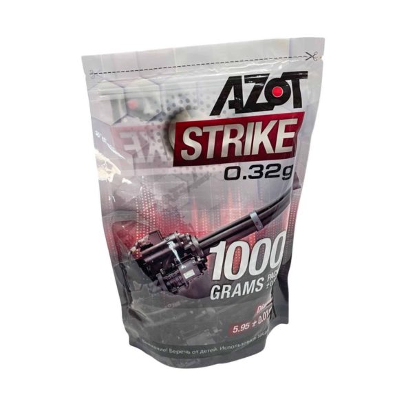 Шары для страйкбола Azot Strike 0.32 г 3100 штук (1 кг белые)