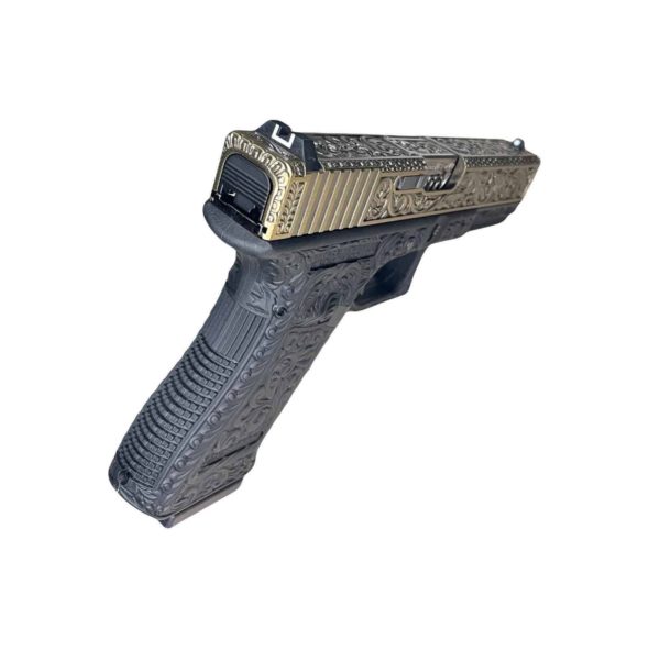 Страйкбольный пистолет WE Glock-17 Gen.3 Bronze с гравировкой (WE-G001BOX-FP)