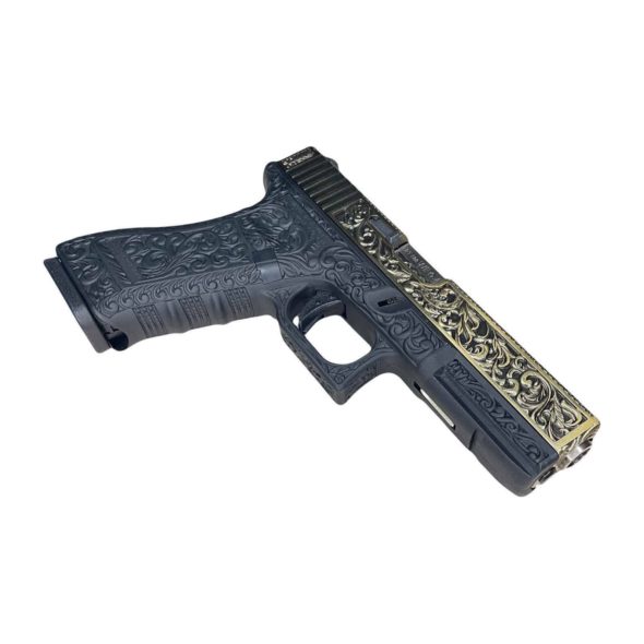 Страйкбольный пистолет WE Glock-17 Gen.3 Bronze с гравировкой (WE-G001BOX-FP)