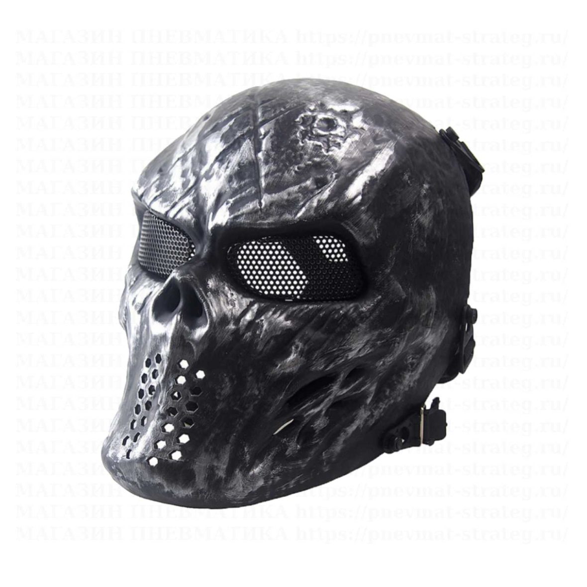 Маска защитная с cетчатыми очками М06  Silver Gray (AS-MS0058SG)