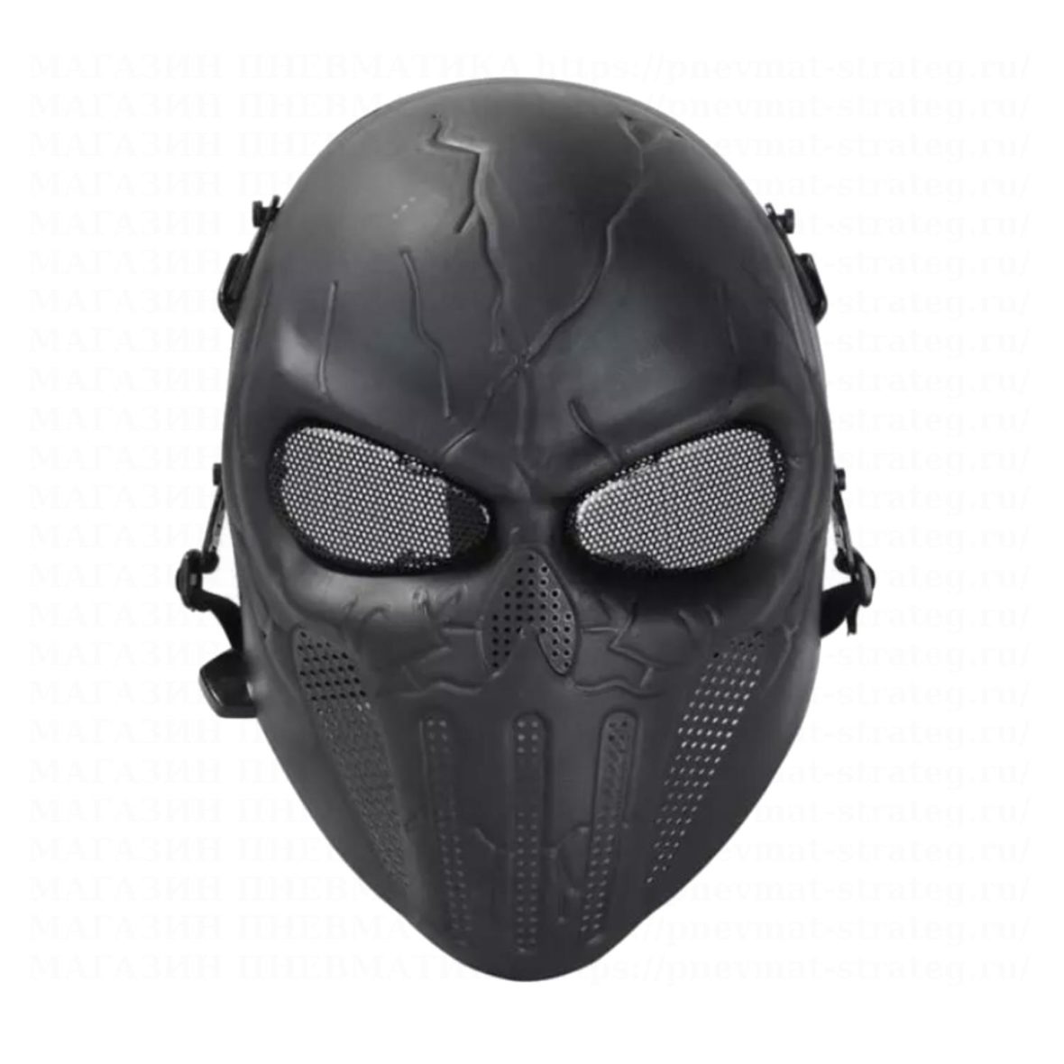 Маска защитная с сетчатыми очками PUNISHER Black (AS-MS0059B)