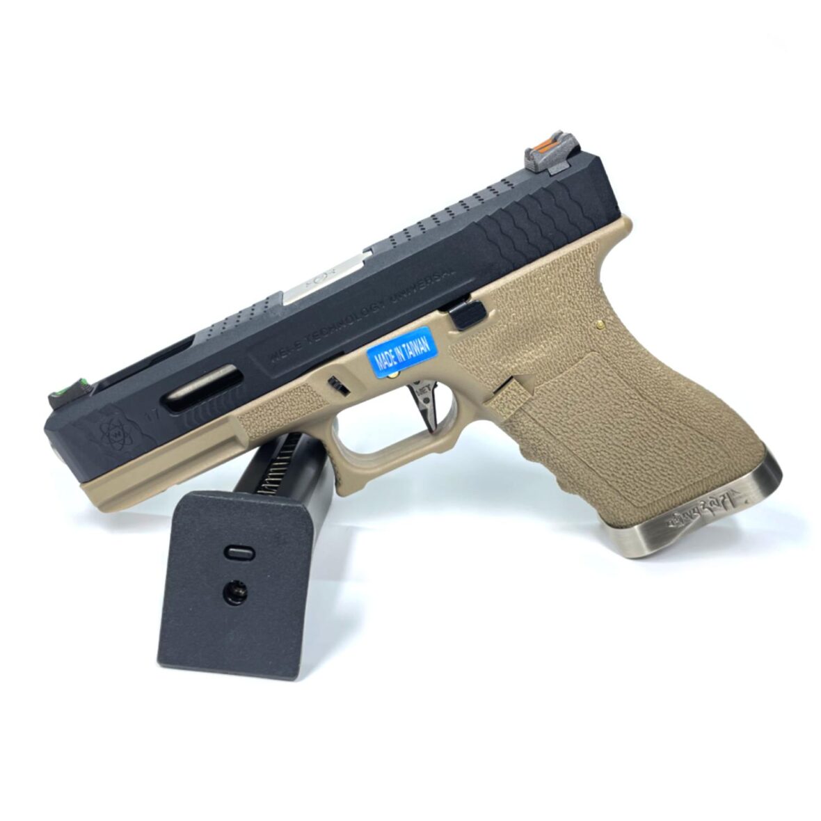 straykbolnyy-pistolet-we-glock-17-g-force-tan-ramka-chernyy-zatvor-serebr.-stvol-we-g001wet-2