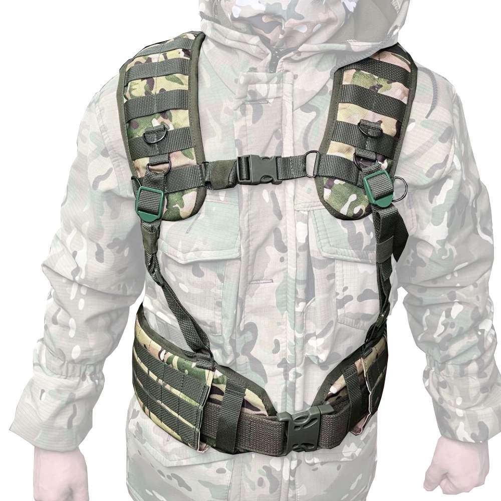 Пояс тактический Warbelt широкий  с подтяжками 80-100см (Мультикам)
