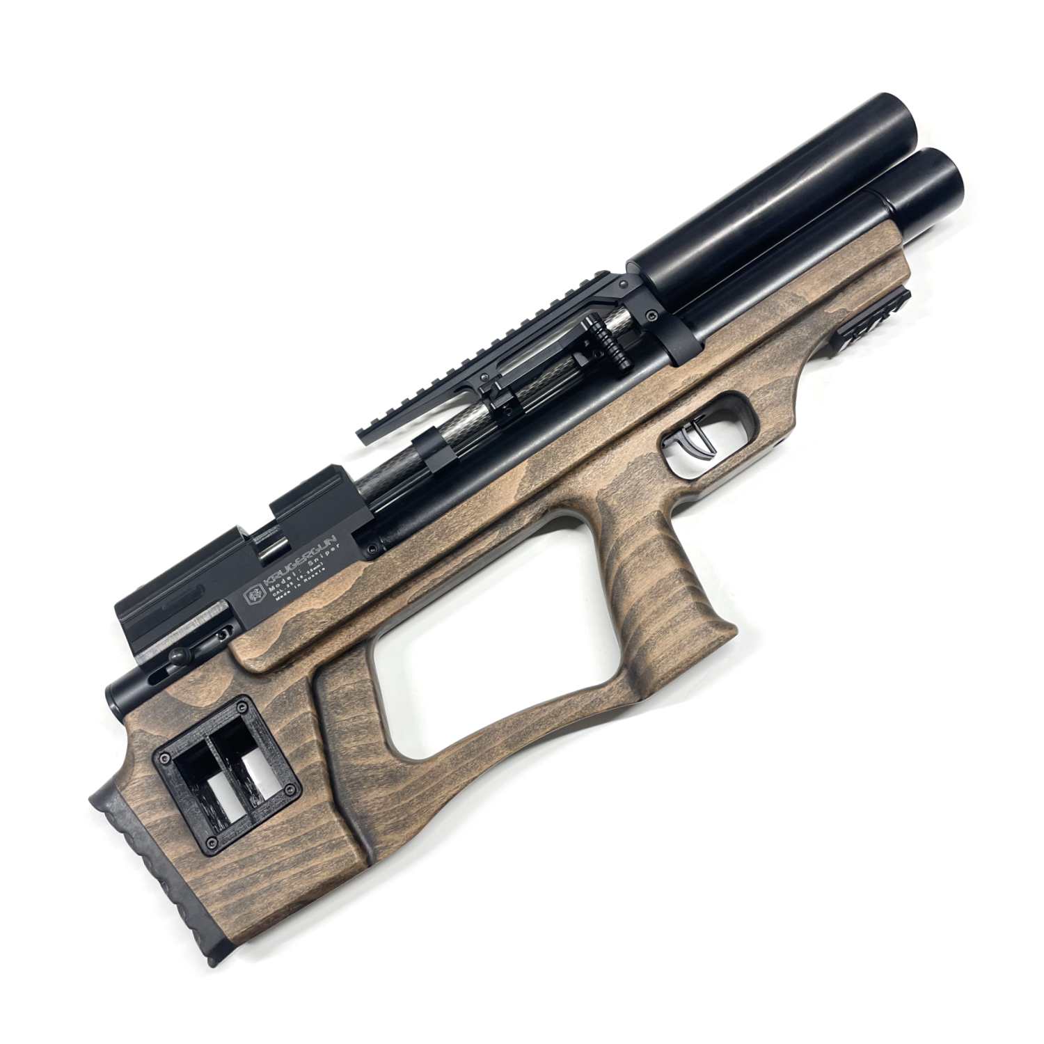 Пневматическая винтовка Krugergun Снайпер Буллпап 6.35 мм (300 мм. передний взвод. дерево. с редуктором)