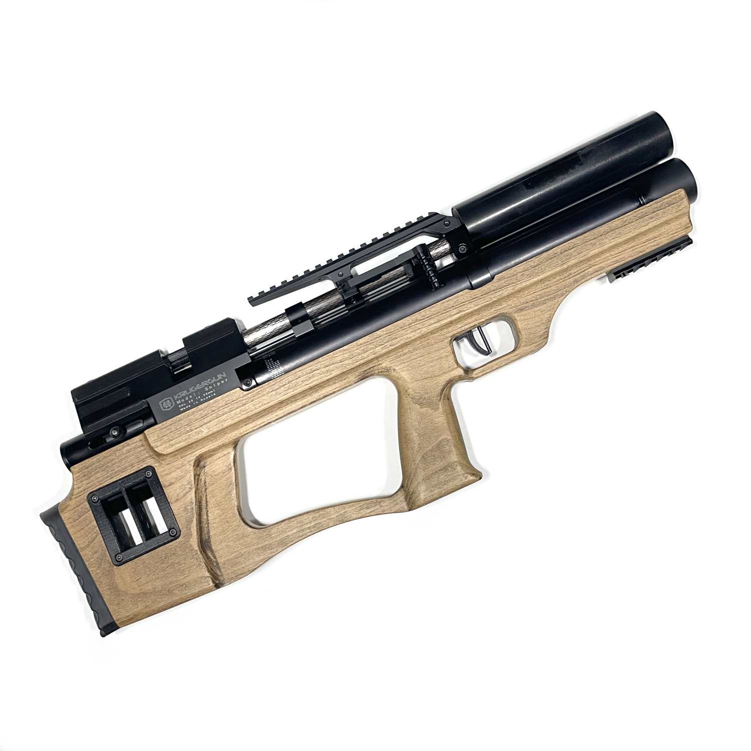 Пневматическая винтовка Krugergun Снайпер Буллпап 6.35 мм (300 мм. передний взвод. прямоток. дерево)