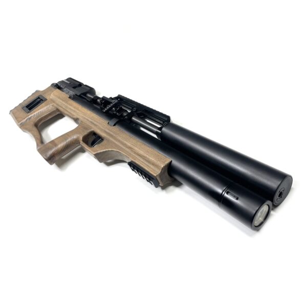 Пневматическая винтовка Krugergun Снайпер Буллпап 6.35 мм (420 мм. резервуар 510. передний взвод. прямоток. дерево)