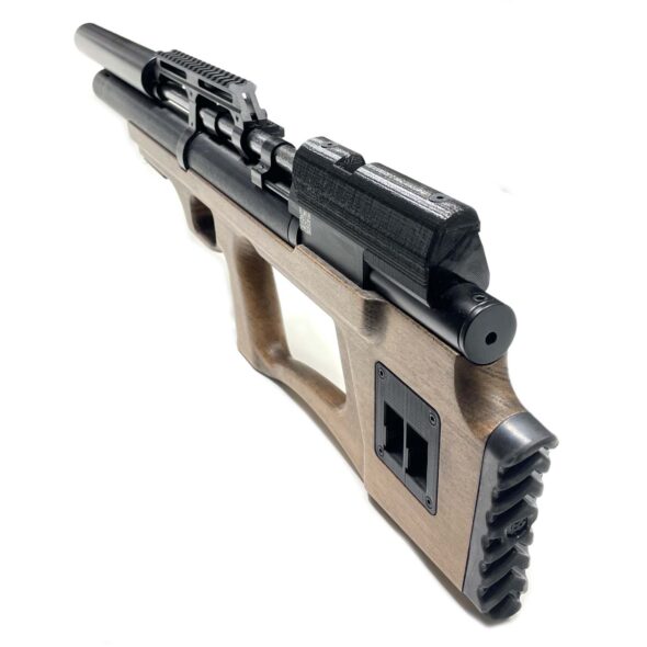 Пневматическая винтовка Krugergun Снайпер Буллпап 6.35 мм (500 мм. резервуар 510. передний взвод. прямоток. дерево)