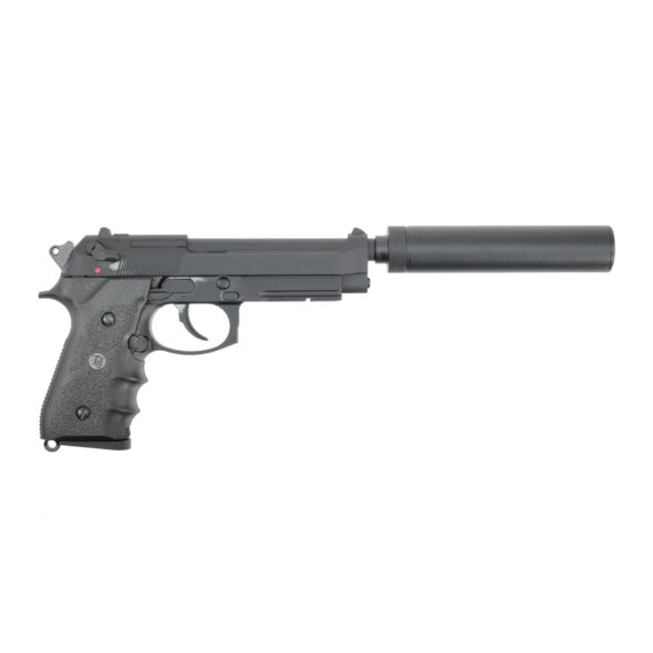 Страйкбольный пистолет KJW Beretta M9A1 TBC Gas Black с глушителем (M9A1-TBC.GAS)