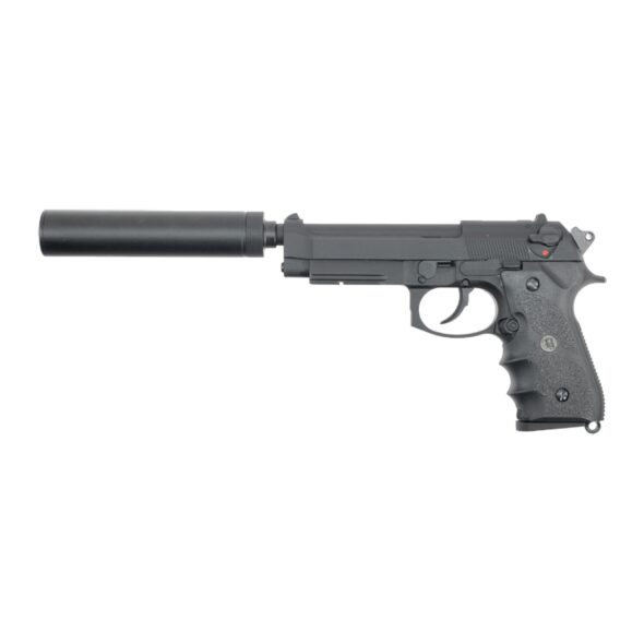 Страйкбольный пистолет KJW Beretta M9A1 TBC Gas Black с глушителем (M9A1-TBC.GAS)