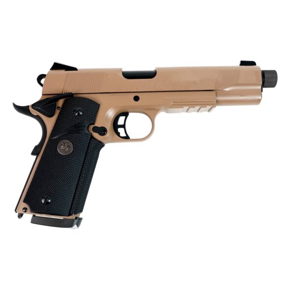 Страйкбольный пистолет KJW KP-07 Colt M1911 M.E.U. TBC Gas Tan (KP-07-TBC.GAS TAN)