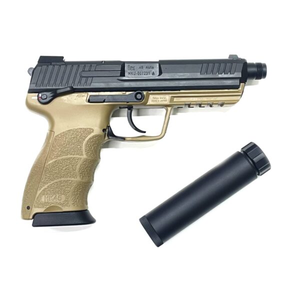 Страйкбольный пистолет Tokyo Marui HK45 Tactical GBB Black/Tan