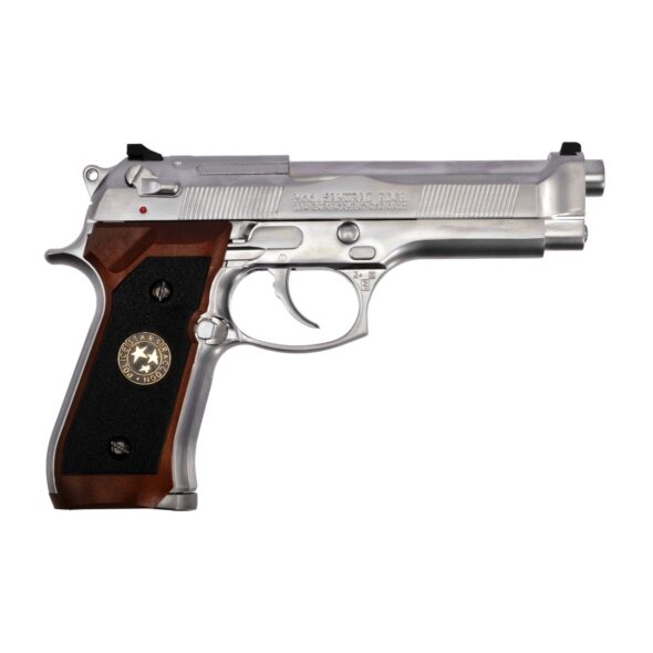 Страйкбольный пистолет WE Beretta M92F Samurai Edge BioHazard хром Gas (WE-M92SPS-SV)