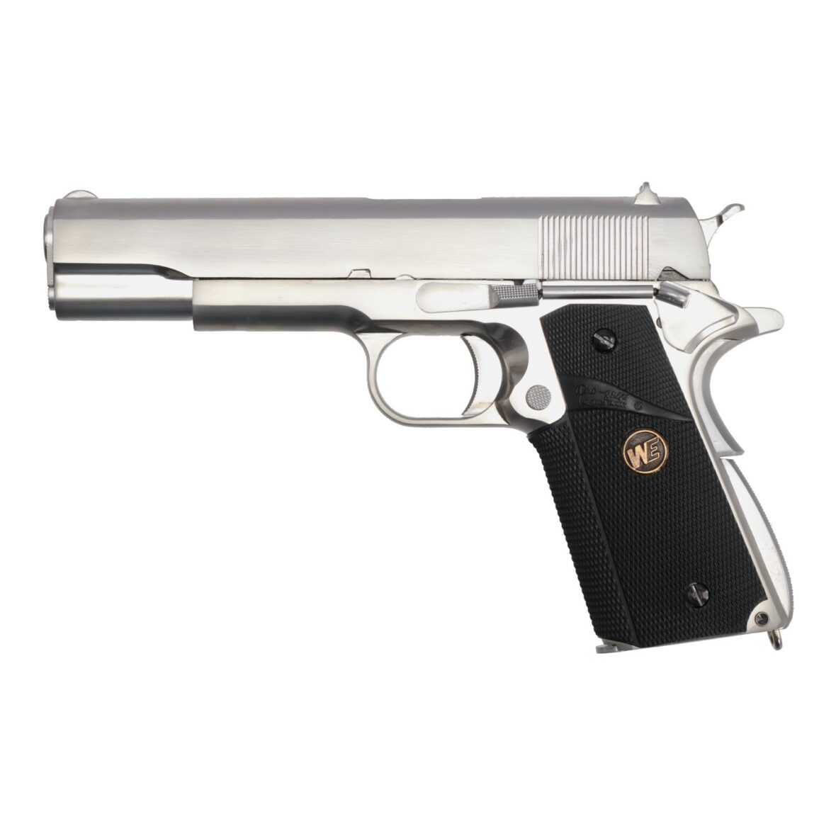 Страйкбольный пистолет WE Colt M1911А1 Chrome Gas (WE-E006B-MEU)