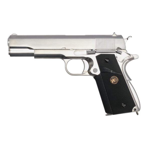Страйкбольный пистолет WE Colt M1911А1 Chrome Gas (WE-E006B-MEU)
