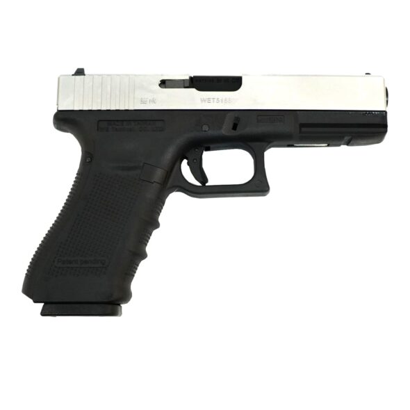 Страйкбольный пистолет WE Glock-17 Gen.4 Silver, сменные накладки (WE-G001B-SV)