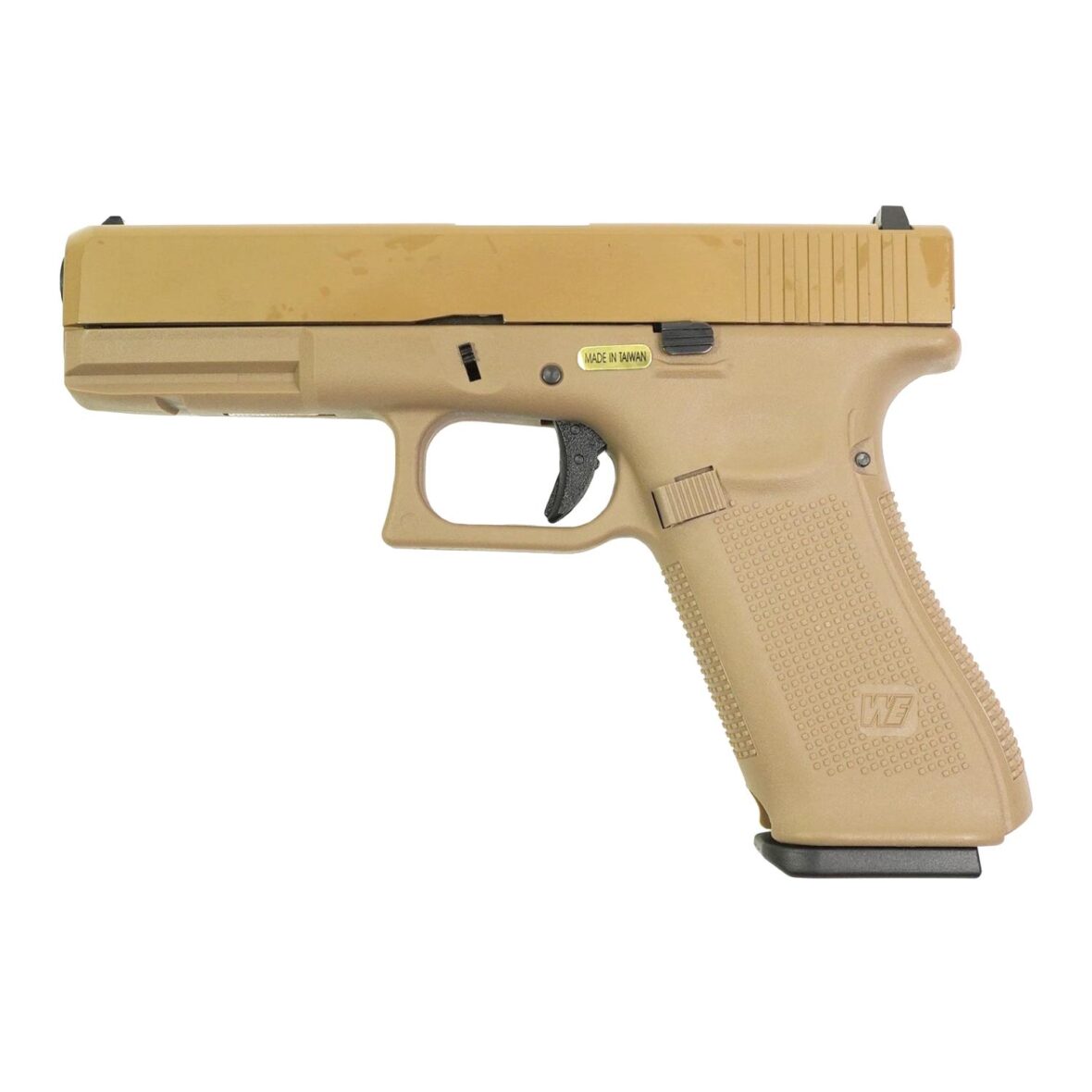 Страйкбольный пистолет WE Glock-17 Gen.5 Tan, сменные накладки (WE-G001VB-TN)