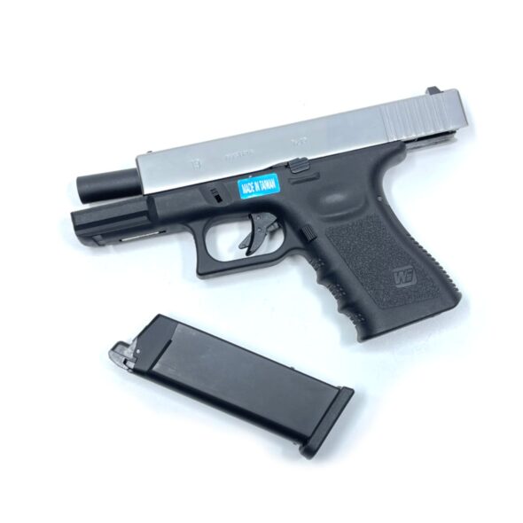 Страйкбольный пистолет WE Glock-19 Gen.3 Silver (WE-G003A-SV)