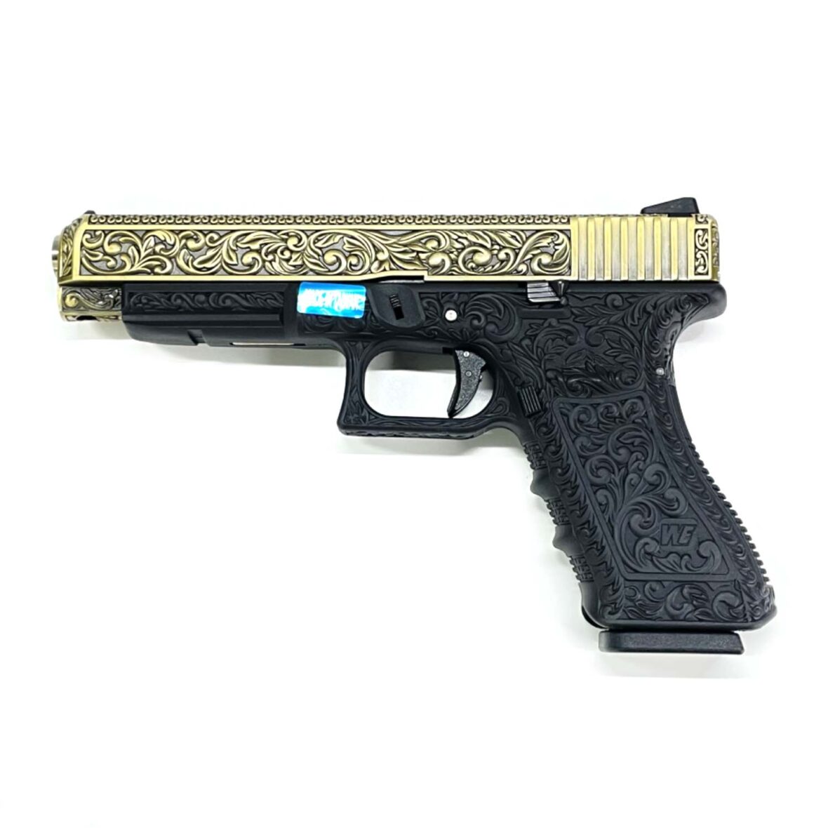 Страйкбольный пистолет WE Glock-34 Gen.3 Bronze с гравировкой (WE-G008 BOX-FP)