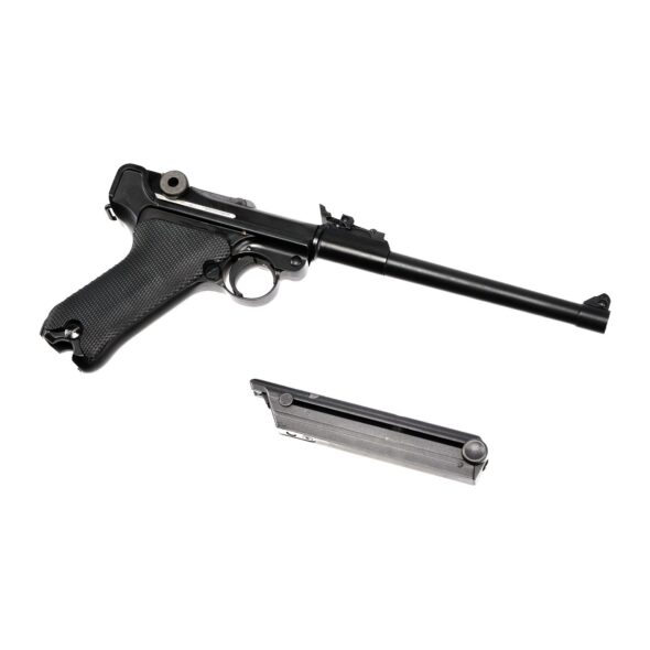 Страйкбольный пистолет WE Luger P-08 8 дюймов черный Gas (WE-P003 / GP403)