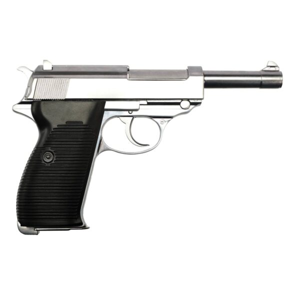 Страйкбольный пистолет WE Walther P38 хром (WE-P010LBOX-SV)