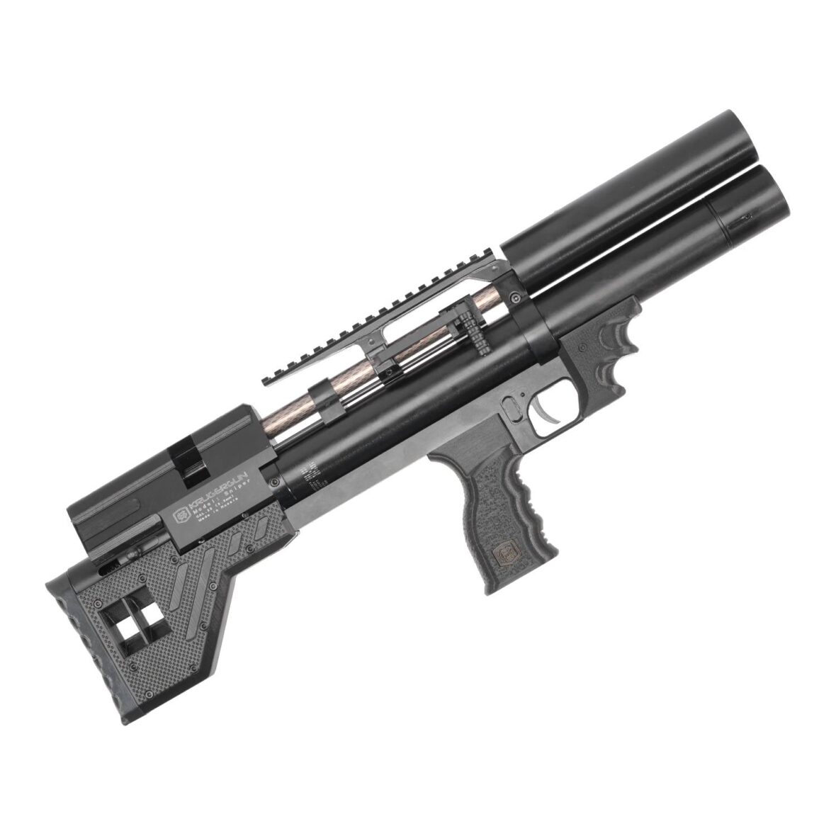 Пневматическая винтовка Krugergun Снайпер 6.35 мм Буллпап (300 мм. прямоток. передний взвод. пластик)