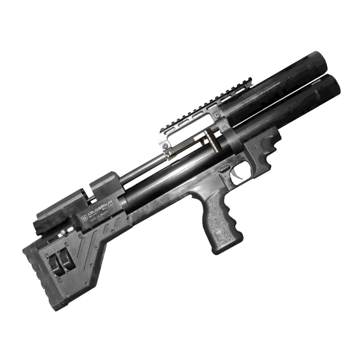 Пневматическая винтовка Krugergun Снайпер 4.5 мм Буллпап (300 мм. редуктор. передний взвод. пластик. высокий мостик)