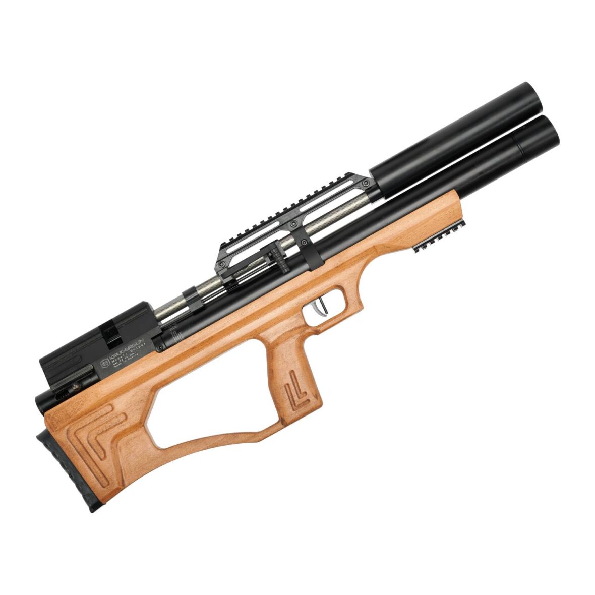Пневматическая винтовка Krugergun Снайпер Буллпап 6.35 мм (420 мм. резервуар 510. передний взвод. прямоток. дерево L)