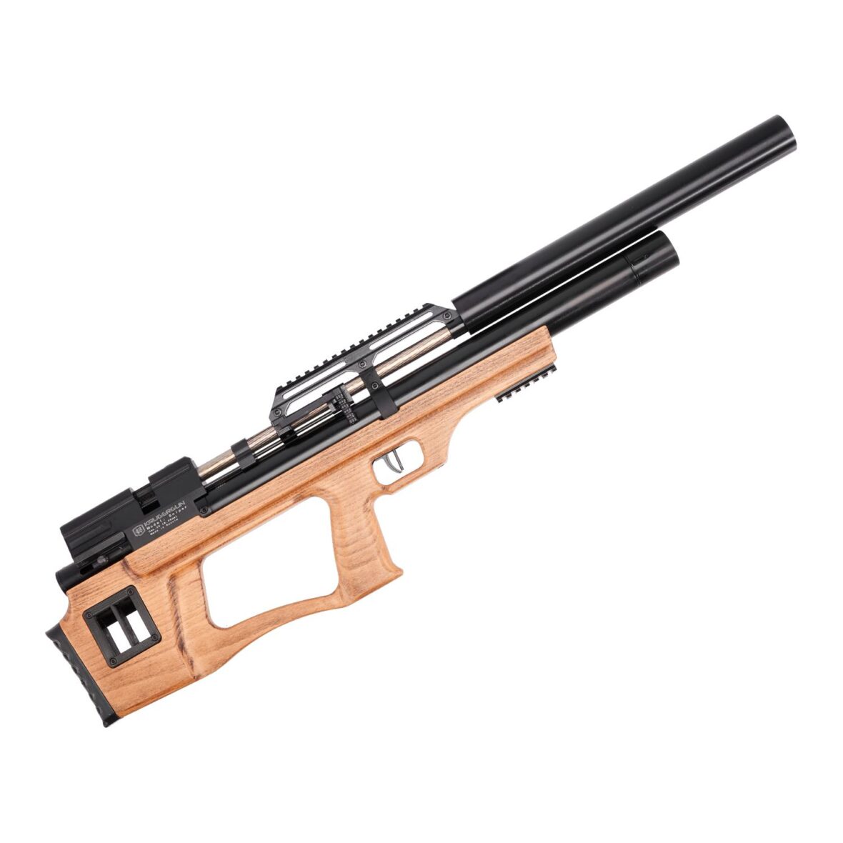 Пневматическая винтовка Krugergun Снайпер Буллпап 6.35 мм (580 мм. резервуар 510. редуктор. передний взвод. дерево)
