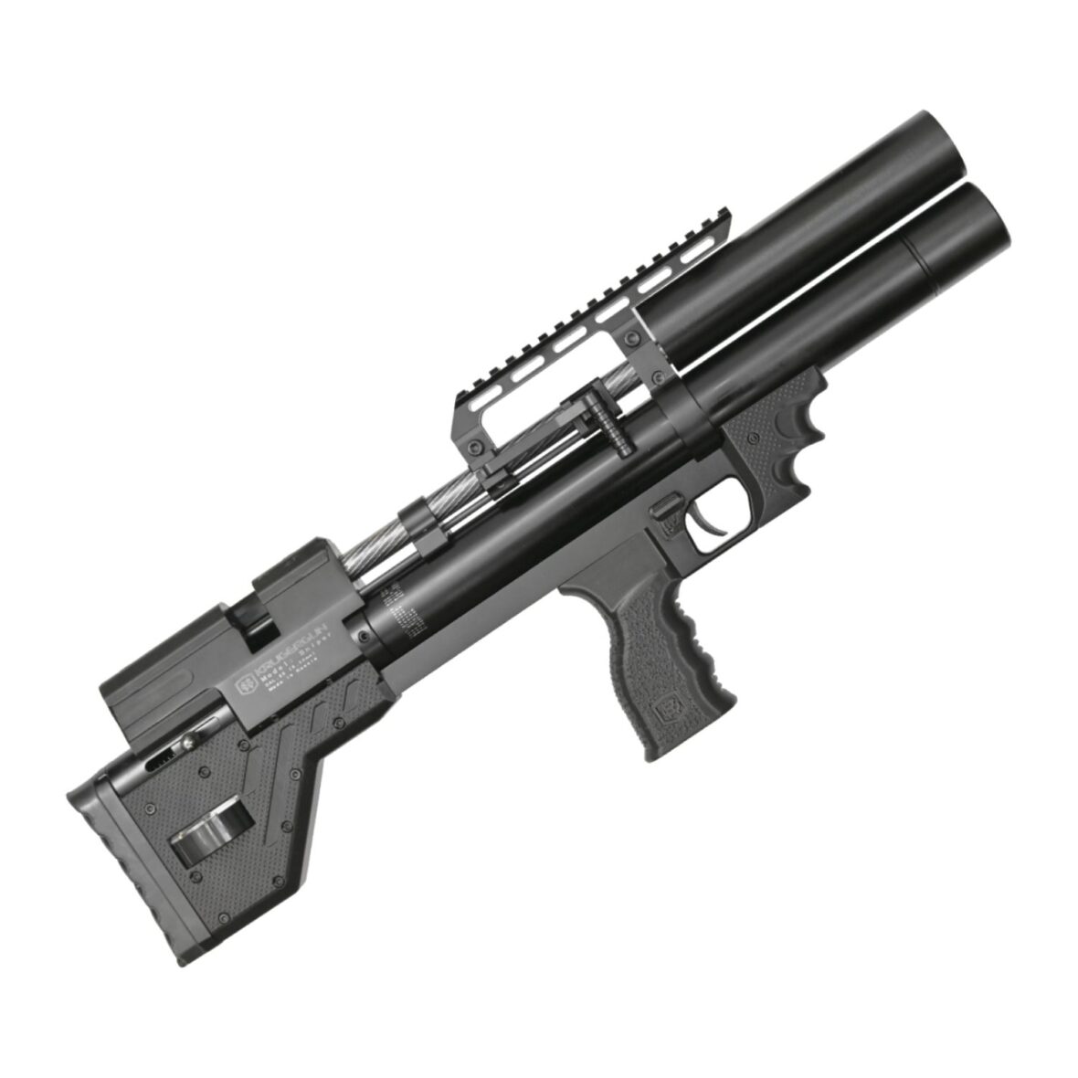 Пневматическая винтовка Krugergun Снайпер Буллпап 6.35 мм (300 мм. прямоток. высокий мостик. передний взвод. пластик)