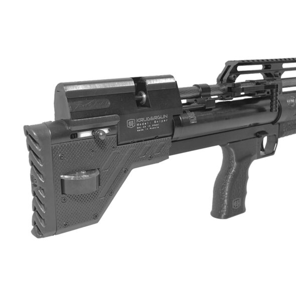 Пневматическая винтовка Krugergun Снайпер 5.5 мм Буллпап (420 мм. резервуар 510. взвод передний. редуктор. пластик)